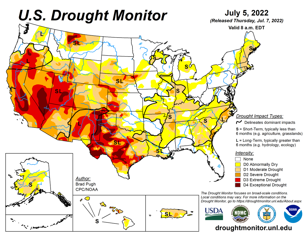 U.S. Drought Monitor Update for July 5, 2022 National Centers for